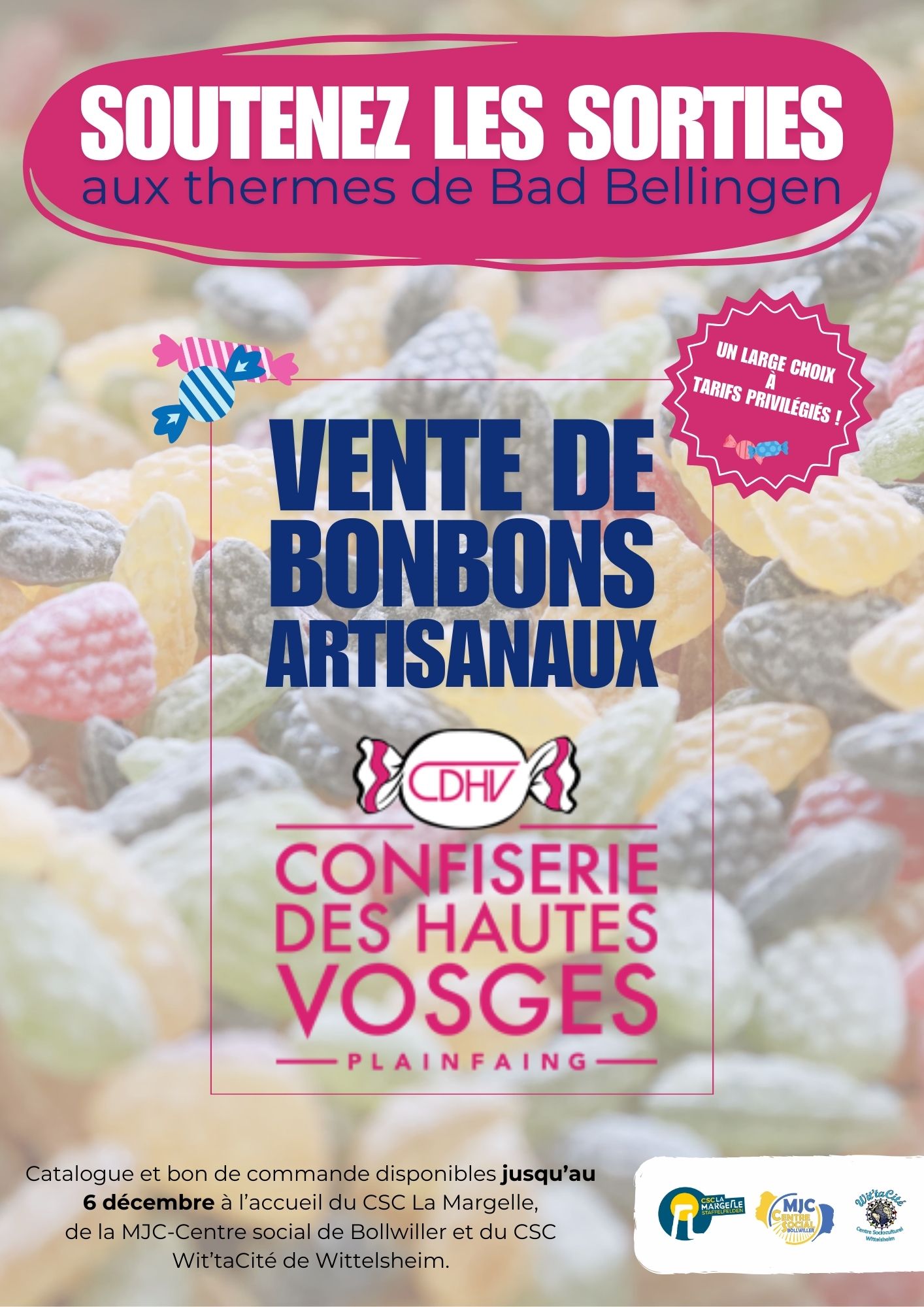 Vente de bonbons au profit des sorties aux thermes de Bad Bellingen